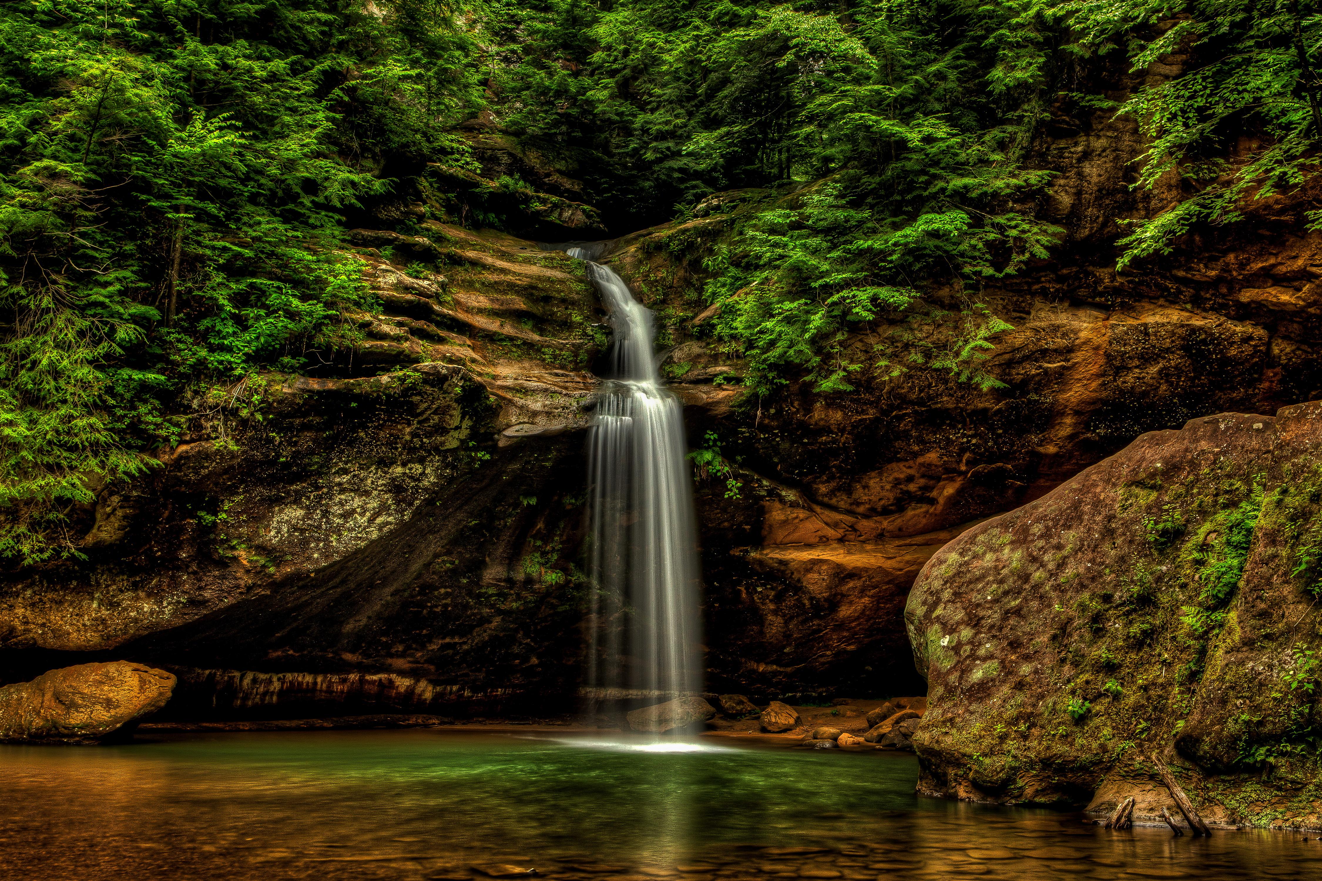 4500x3000 Forest Waterfall 4k Ultra HD Wallpaper