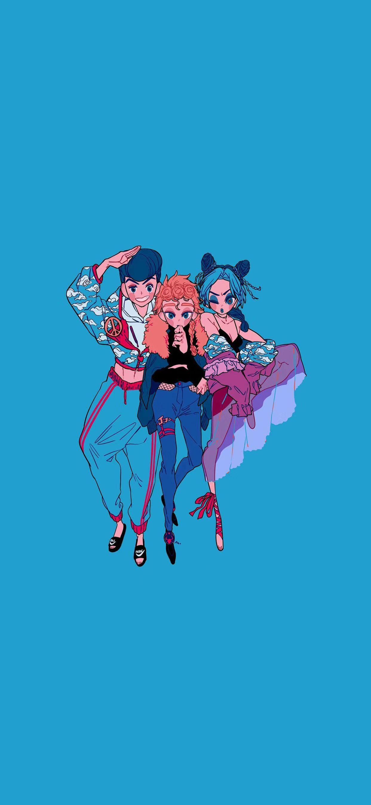 1242x2688 Minimalist Aesthetic Jjba Wallpaper