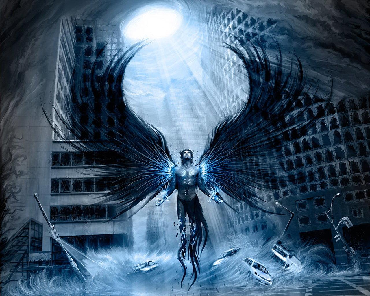 1280x1024 Winter Angel Wallpaper