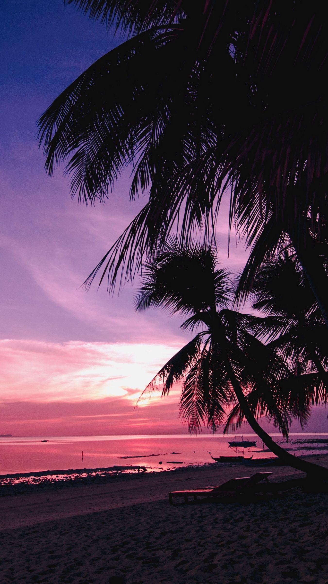 1350x2400 Beach Sunset Wallpaper