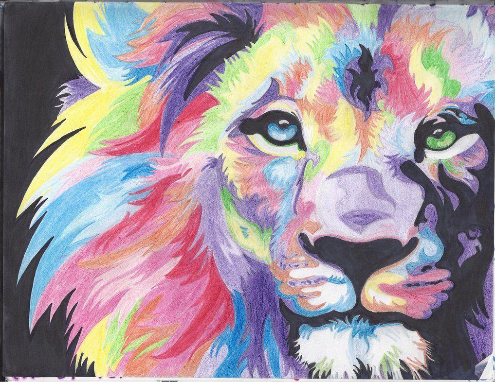 1017x786 Colorful Lion iPhone Wallpaper