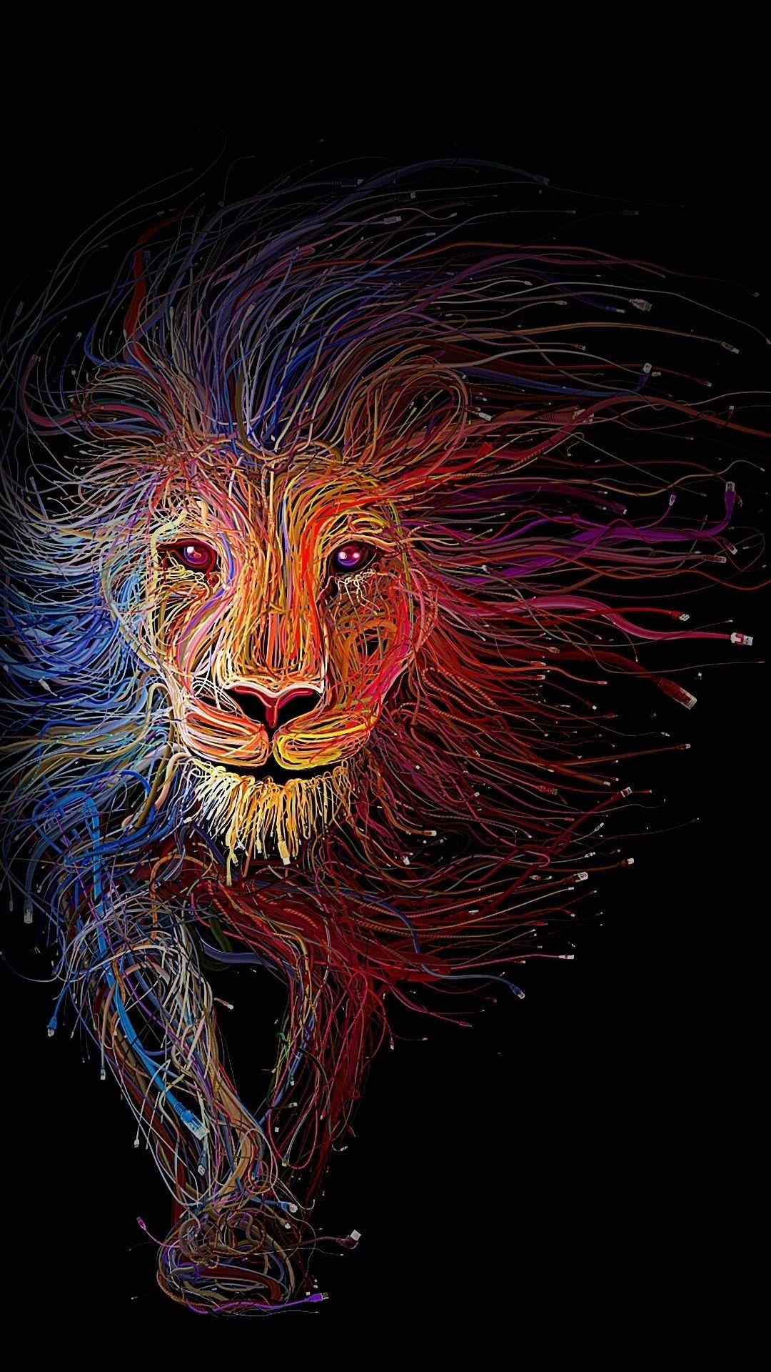 1080x1920 3D Wallpaper Widescreen Hupages Download iPhone Wallpaper. Lion wallpaper, Colorful lion, Wallpaper