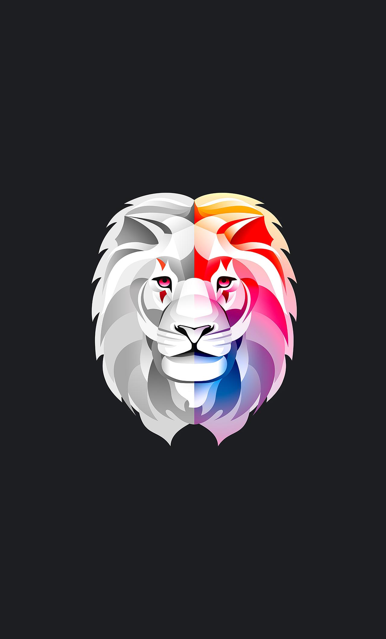 1280x2120 Lion Colorful Abstract Minimal 4k iPhone HD 4k Wallpaper, Image, Background, Photo and Picture