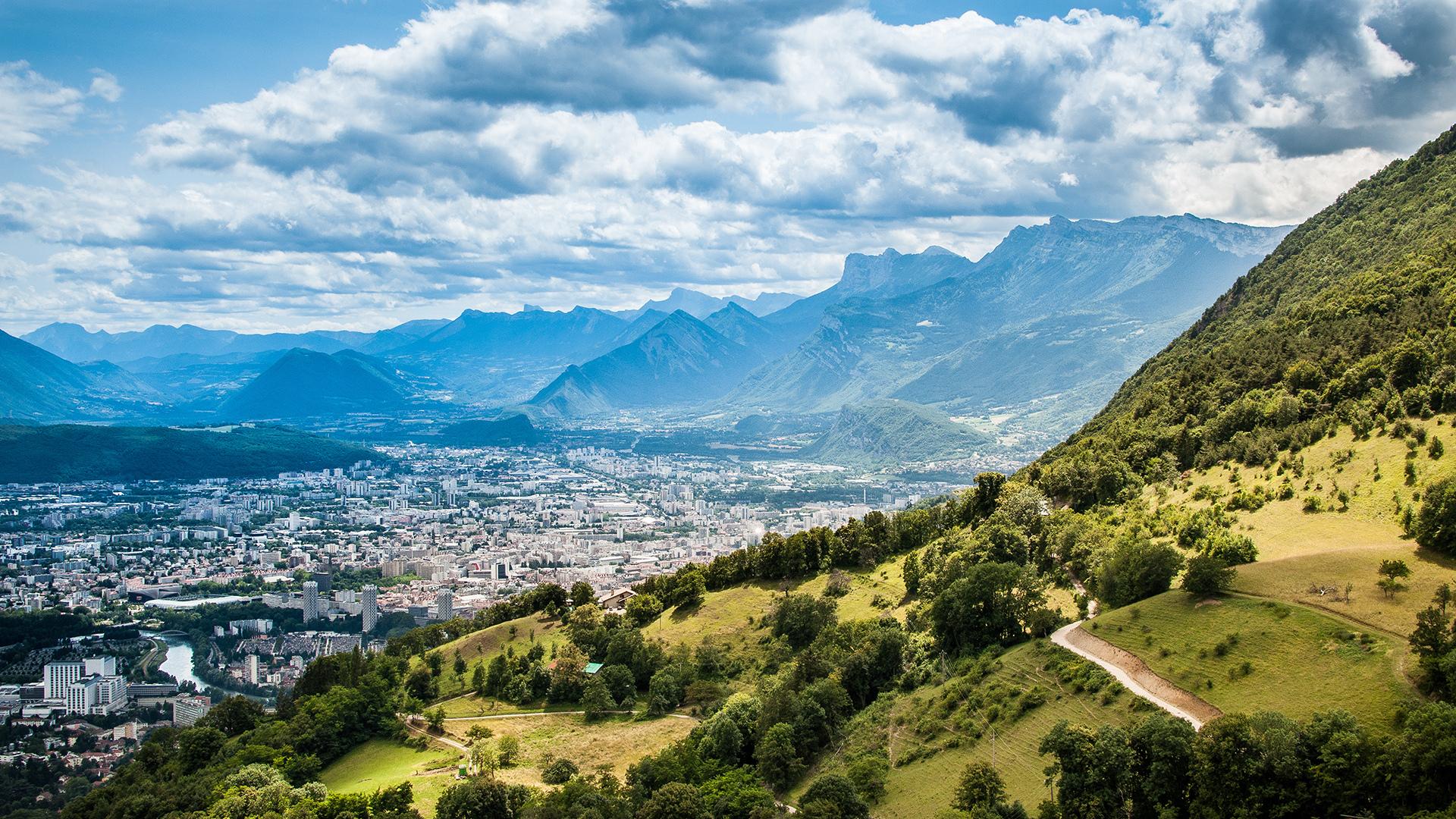 1920x1080 1920x1080 france, nature, city, mountains, clouds, city, lyon