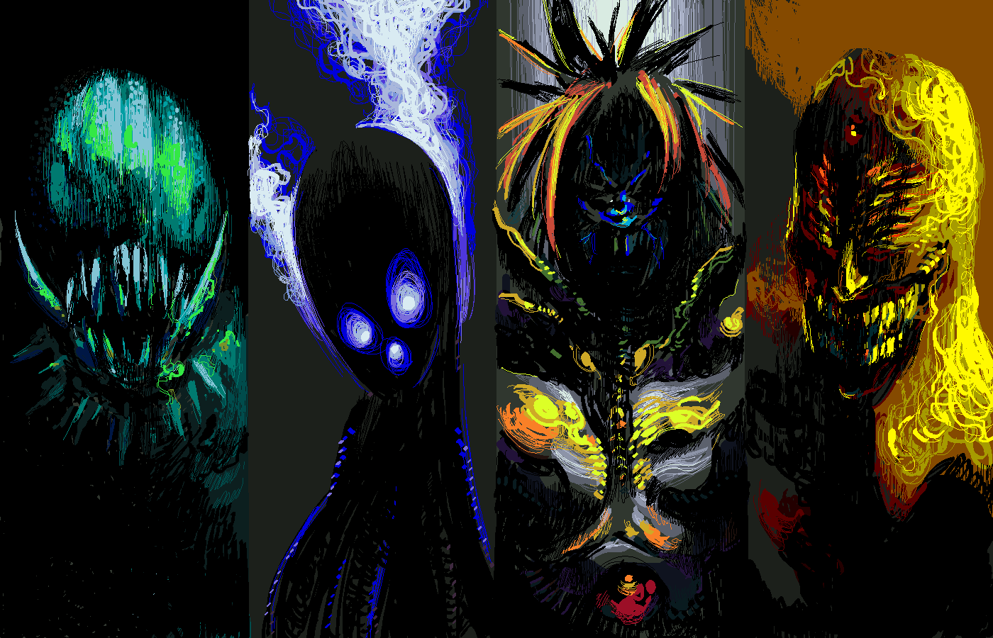 1400x900 Fan Art, Creature, Digital Art, Aliens, One Punch Man, Boros (One Punch Man), Anime. Mocah HD Wallpaper