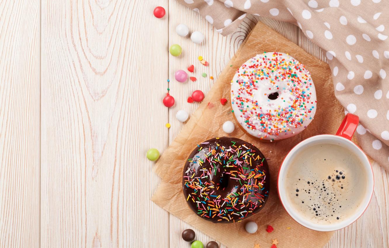 1332x850 Wallpaper coffee, food, donuts, cakes, glaze image for desktop, section еда