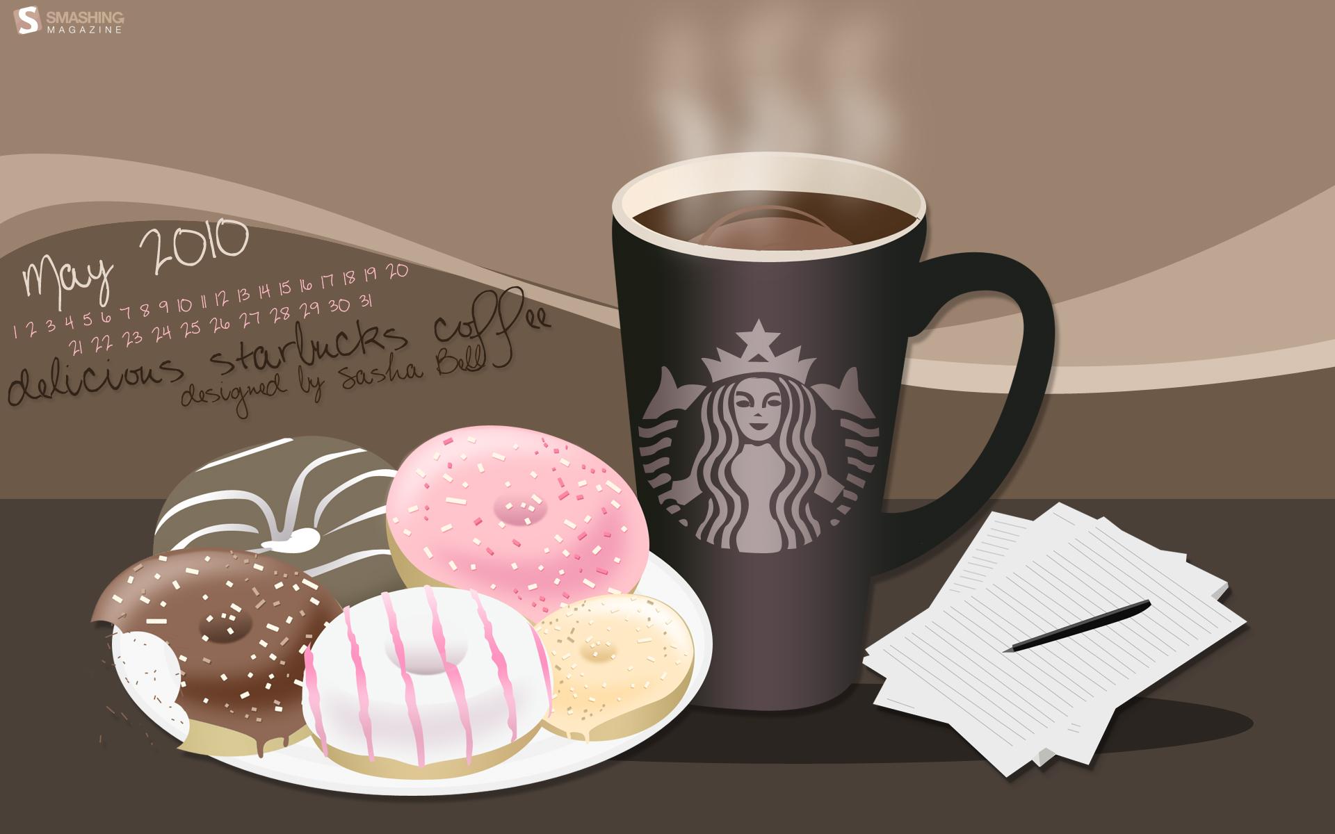 1920x1200 Starbucks coffee and donuts wallpaper. Starbucks coffee and donuts