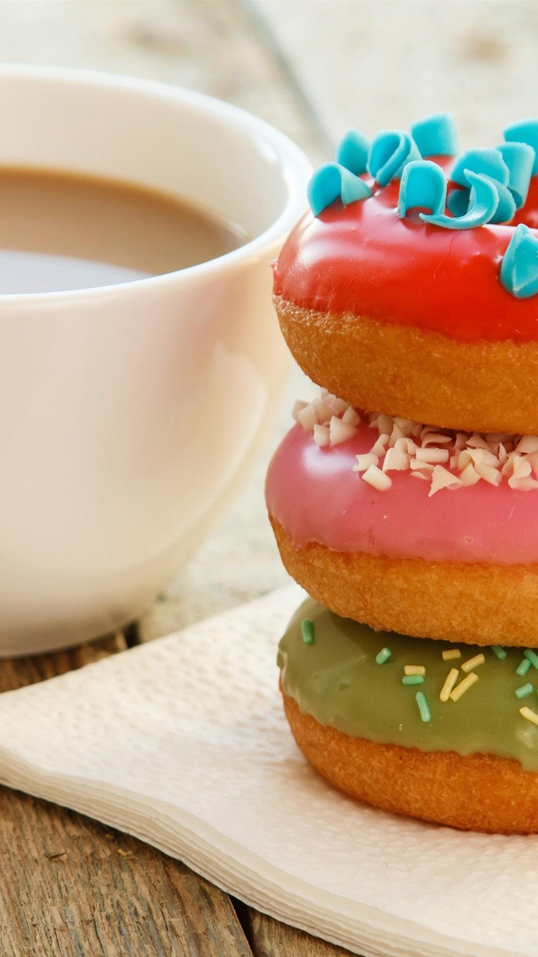 1080x1920 Coffee And Donuts 1080x1920 IPhone 8 7 6 6S Plus Wallpaper, Background, Picture, Image