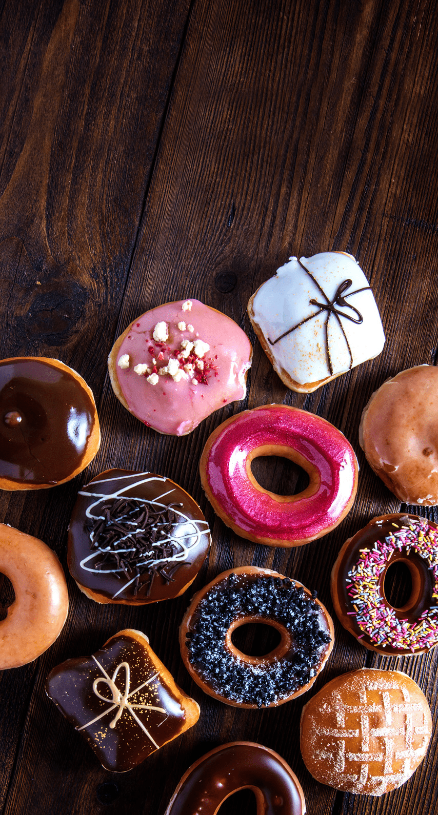 854x1590 Donuts. Food iphone, Food wallpaper, Coffee and donuts