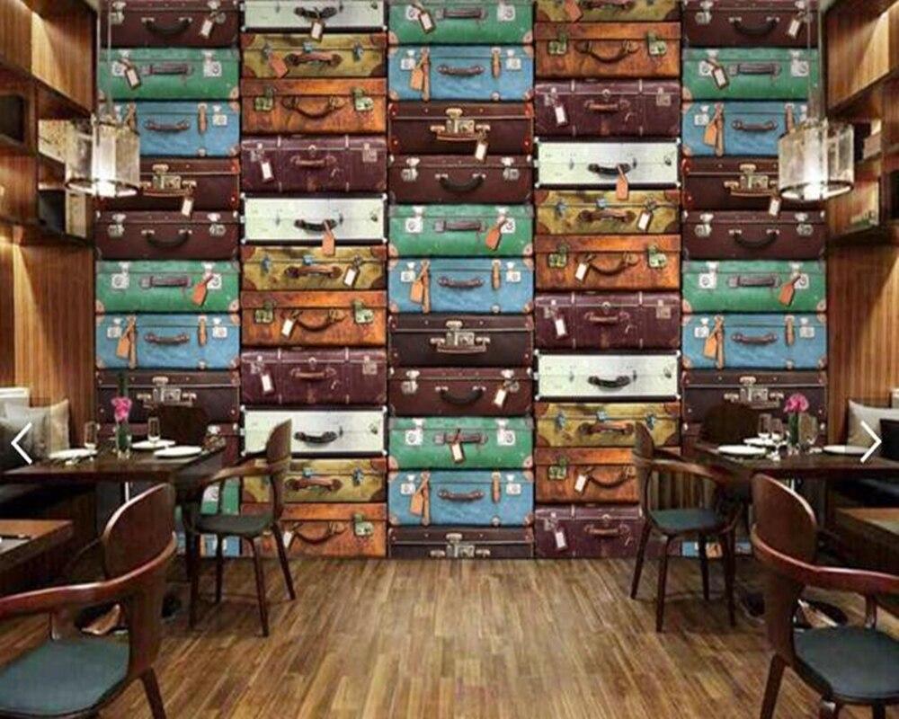 1000x800 Custom 3D retro wallpaper, European travel box murals for cafe bar living room wall decoration wallpaper. Wallpaper