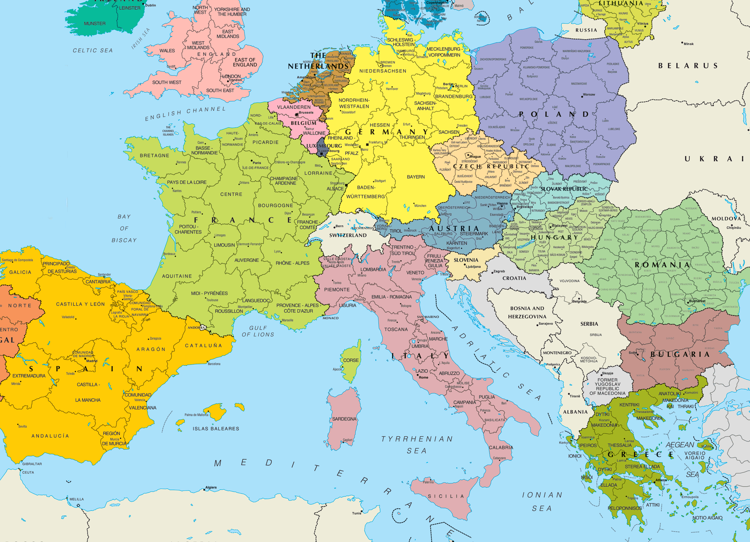 2500x1809 Europe Map Wallpaper