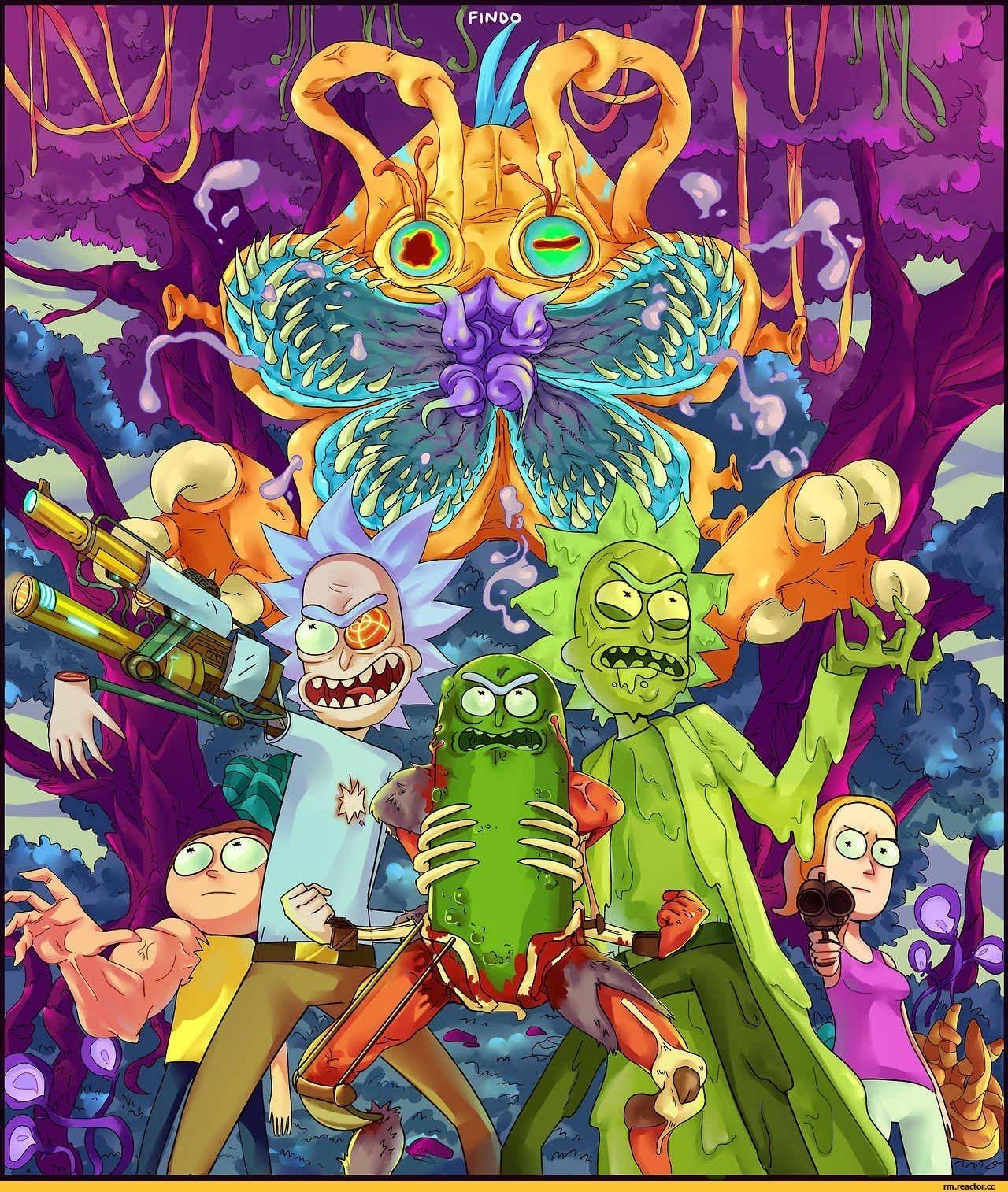 Download Rick And Morty Trippy Colorful Backdrop Wallpaper  Wallpaperscom