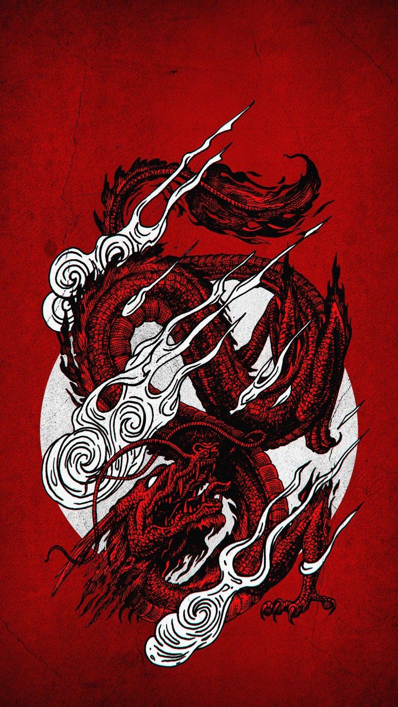 Wallpaper Darkness, Dragon, Art, Cartoon, Red, Background - Download Free  Image