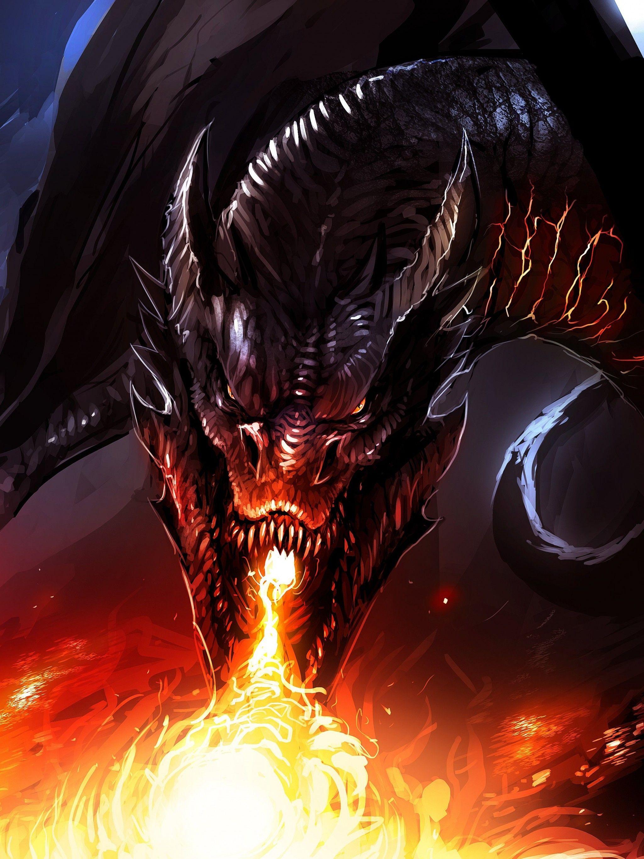 2048x2732 Red Dragon iPhone Wallpaper