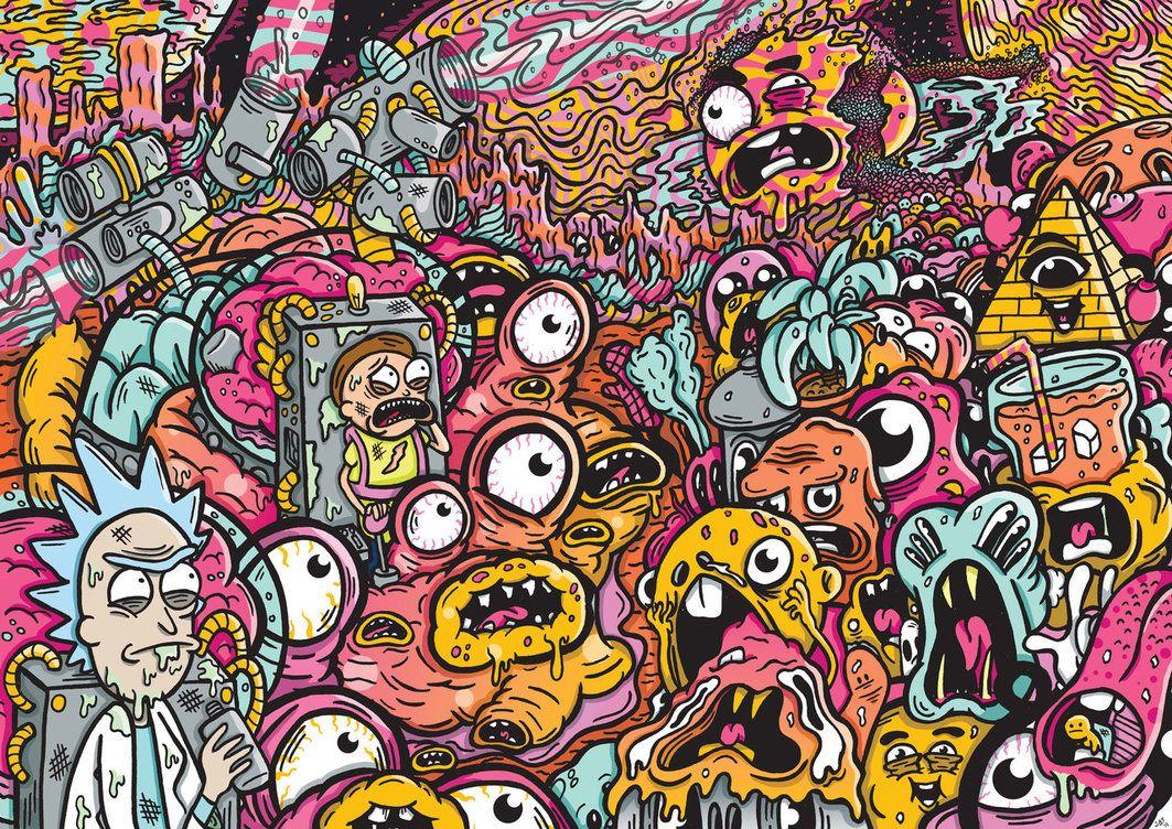 I edited this trippy Rick wallpaper for myself, figured some of