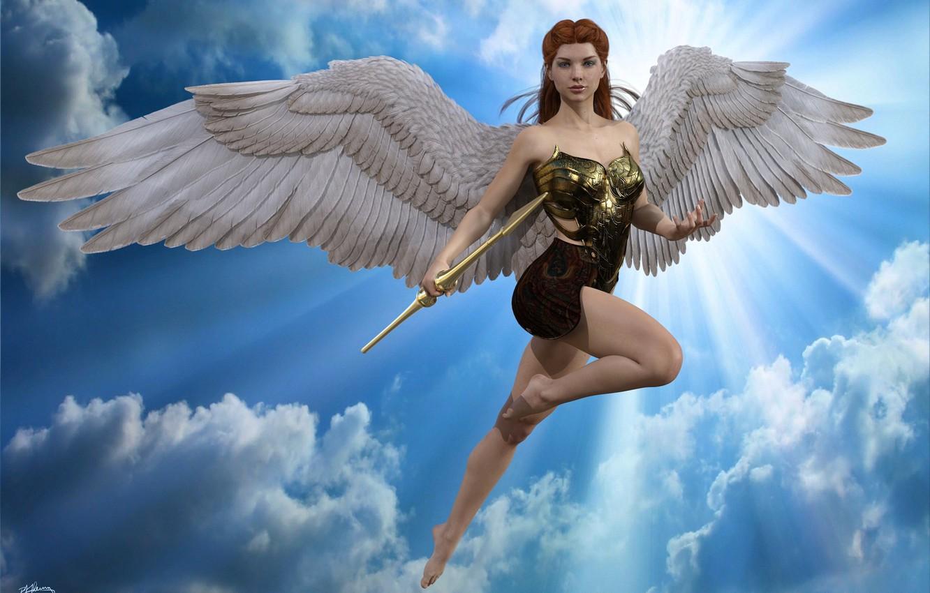 1332x850 Wallpaper girl, heaven, angel image for desktop, section рендеринг