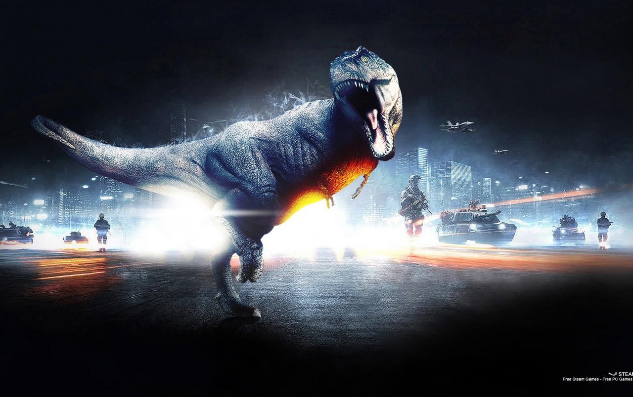 1280x804 Battlefield 3 Dinosaur Mode Wallpaper 3 Dinosaur