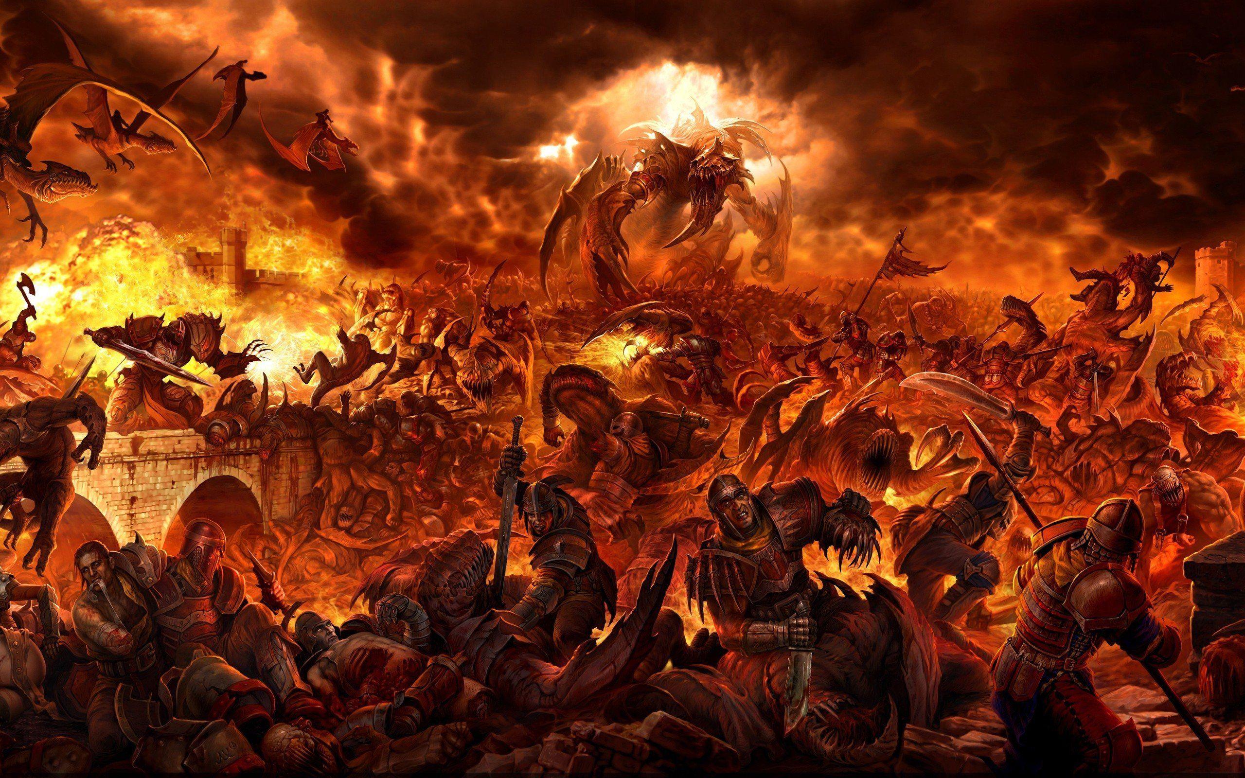 2560x1600 Epic Sci Fi Battle Wallpaper