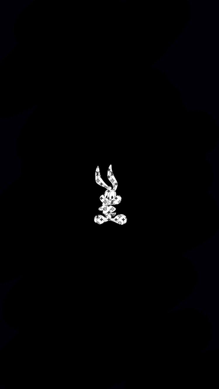 750x1333 wallpaper #louisvuitton #wallpaperlouisvuitton #black #blackwallpaper #bugsbunny. Photo for wall, Neon glow, Aesthetic iphone wallpaper