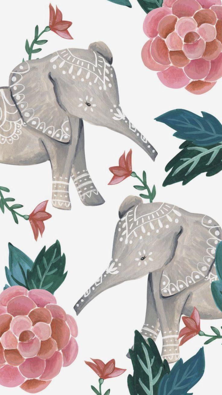 736x1308 Bohemian Style Boho Elephant Background