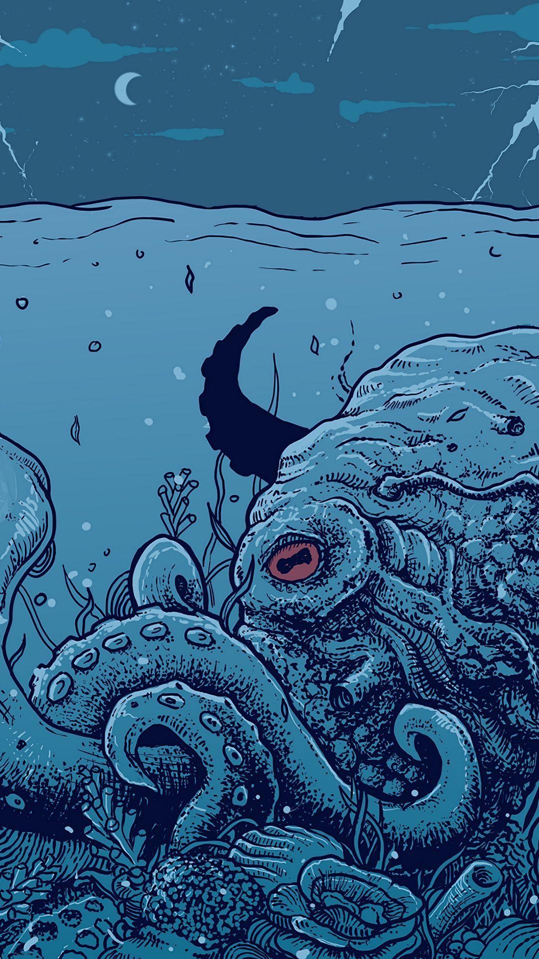 1080x1920 Octopus Art Wallpaper, HD Octopus Art Background