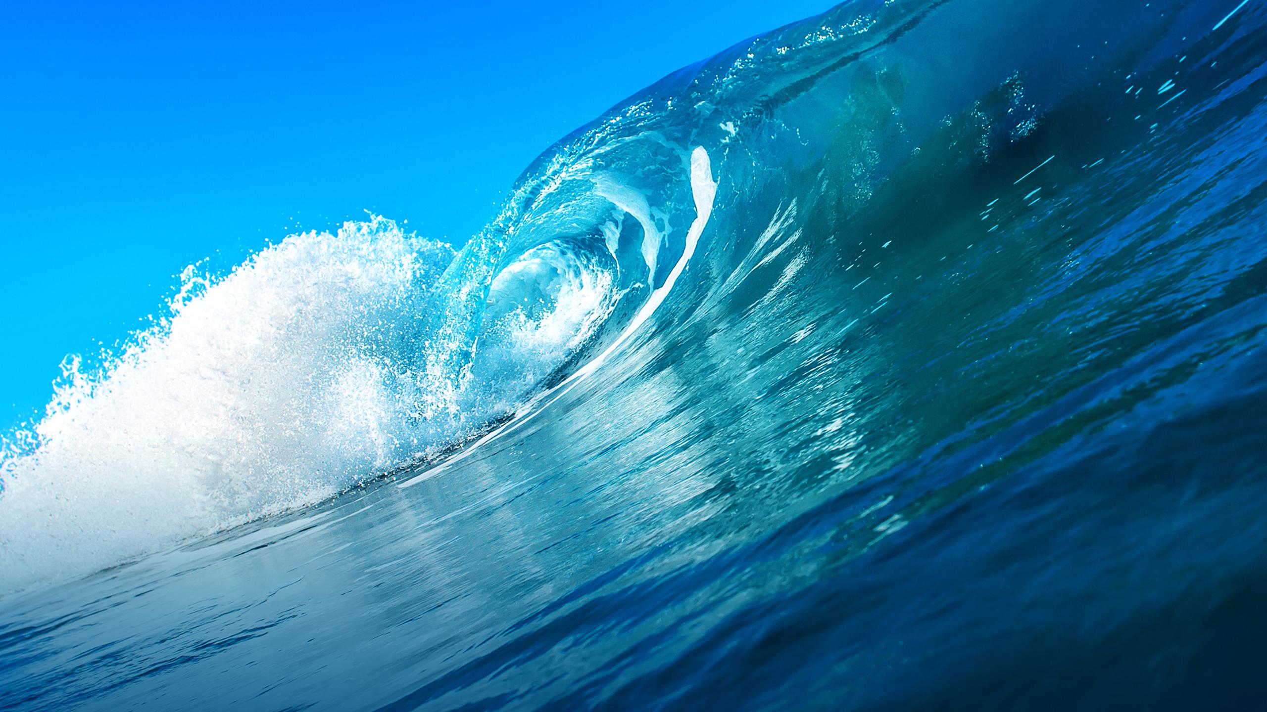 2560x1440 Download 2560x1440 wallpaper ocean, waves, blue, sea waves, dual wide, widescreen 16: widescreen, 2560x1440 HD image, background, 22430
