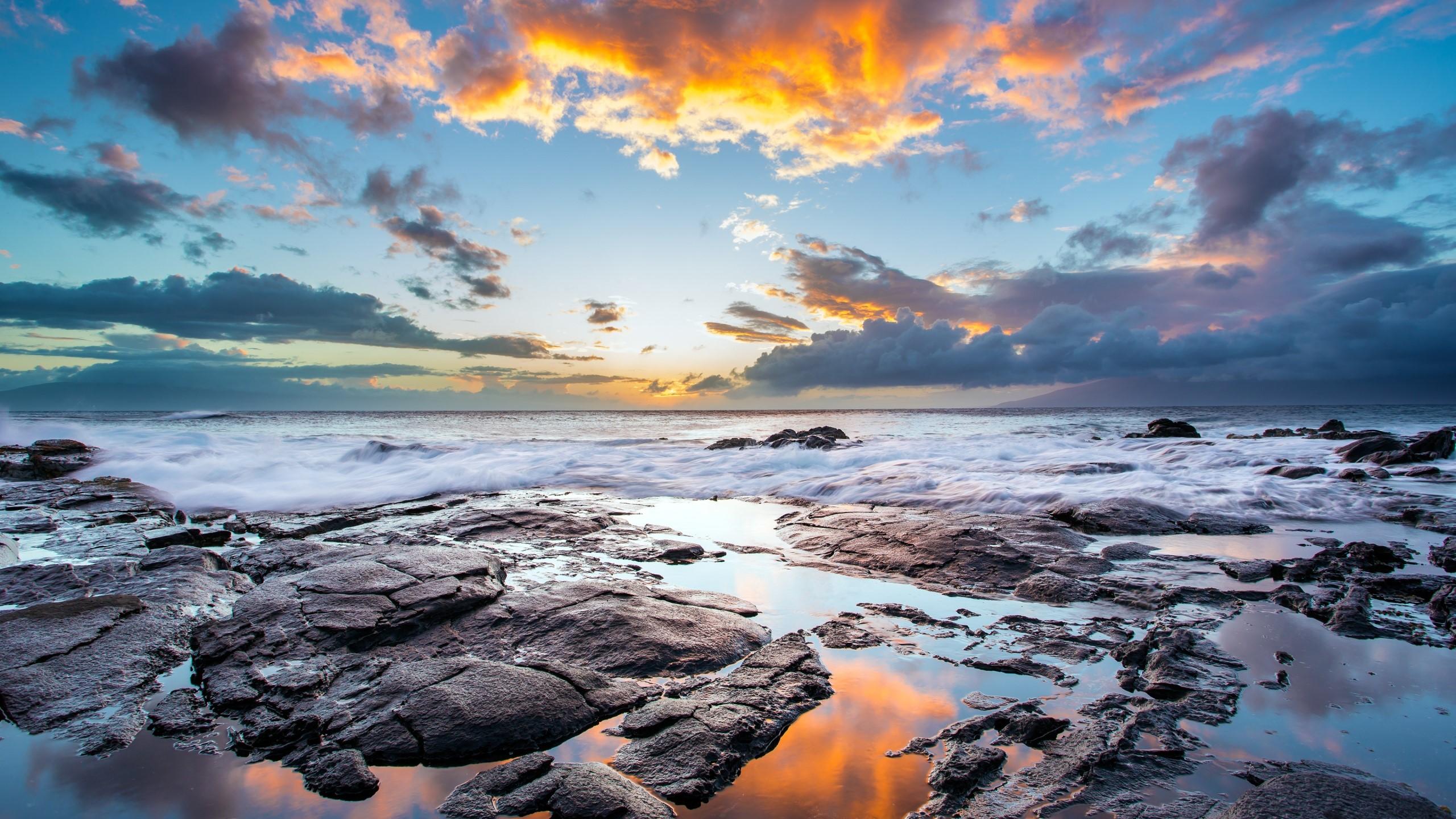 2560x1440 Sunset in Hawaii Wallpaper 2k Quad HD