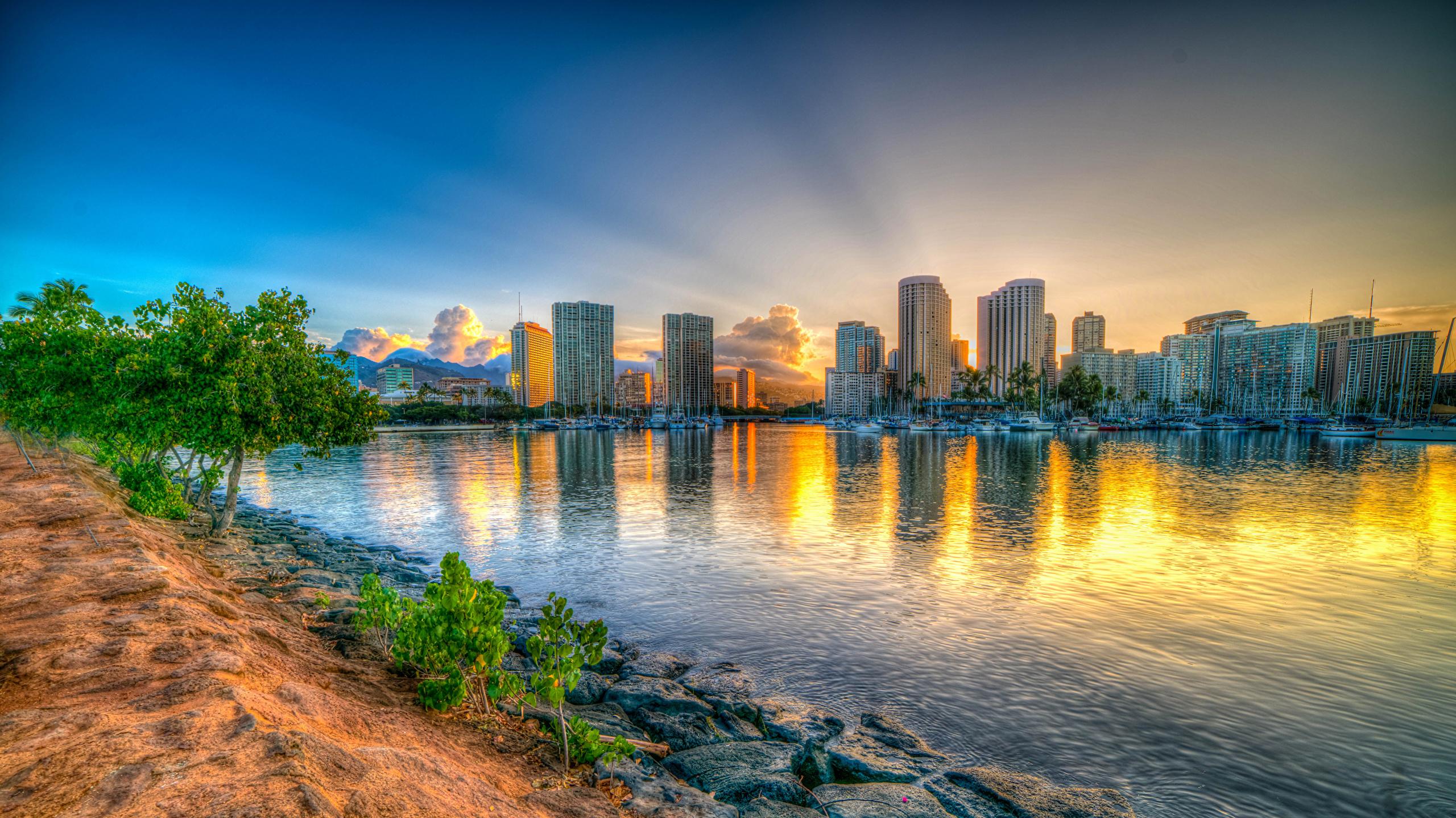 2560x1440 Desktop Wallpaper Hawaii Honolulu HDR Sunrises and 2560x1440