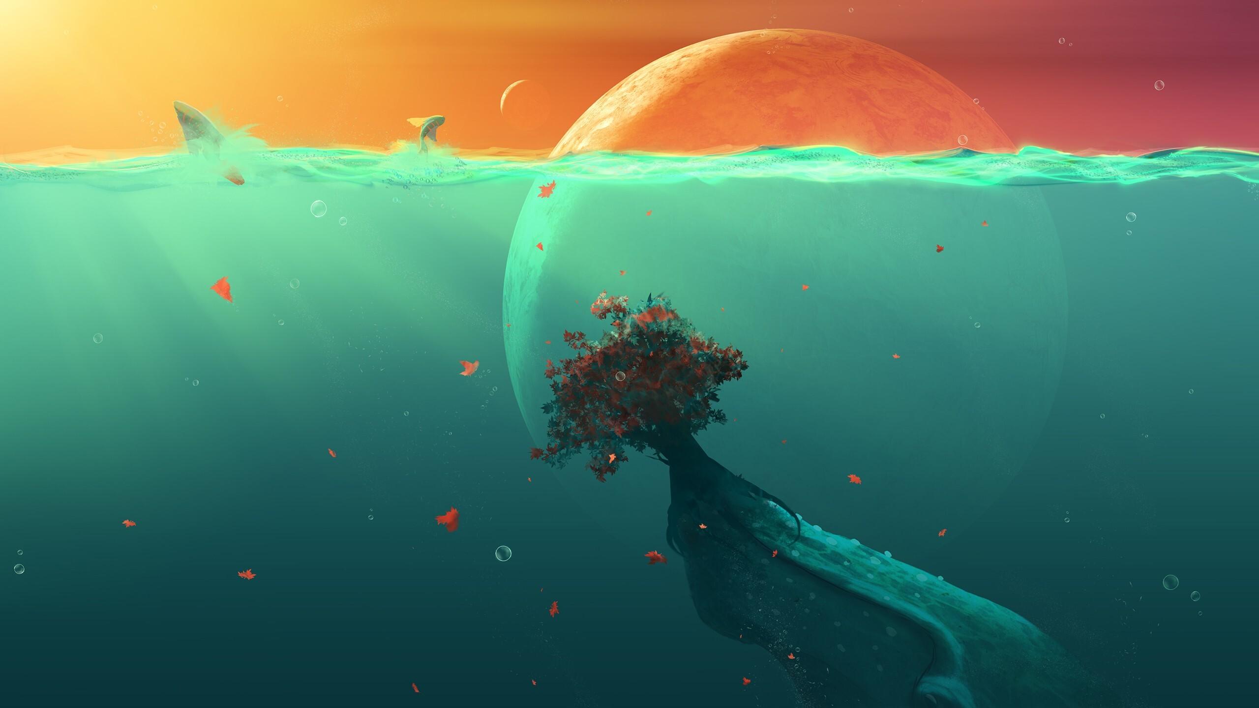 2560x1440 Deep Ocean Planet Fish 1440P Resolution HD 4k Wallpaper, Image, Background, Photo and Picture