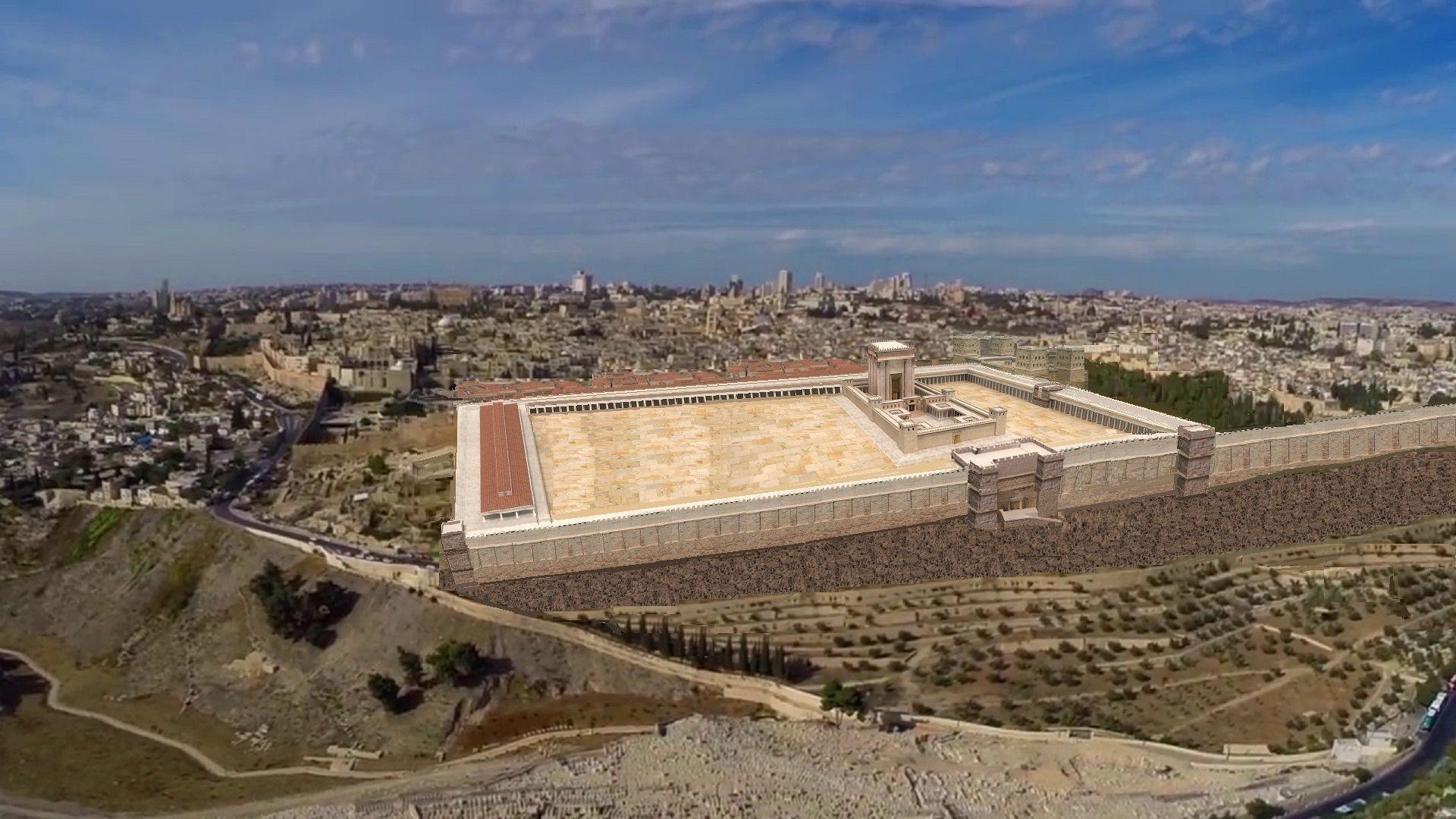 1920x1080 My Artist Impression of King Solomon temple with walls on Jerusalem City today. Solomons temple, City, Photo