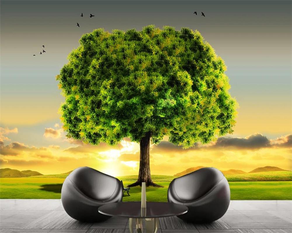 1000x800 3D Landscape Wallpaper Dreamy Beautiful HD Big Tree Beautiful Scenery Romantic Scenery Decorative Silk 3D Mural Wallpaper From Yunlin $36.19