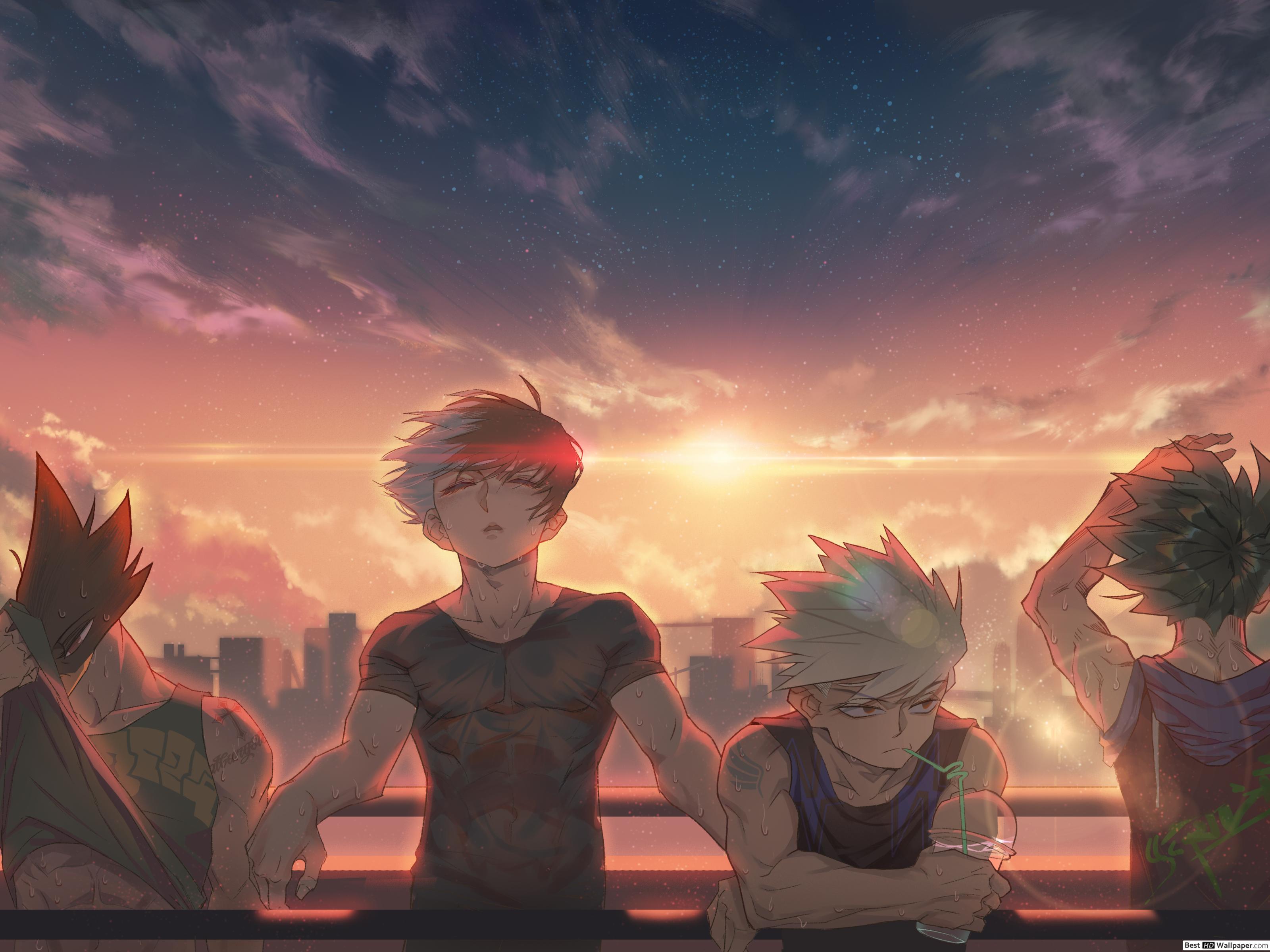 3200x2400 My Hero Academia Tokoyami, Shoto Todoroki, Katsuki Bakugo & Izuku Midoriya HD wallpaper download