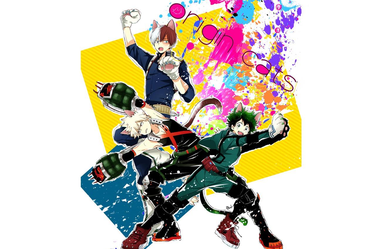 1332x850 Wallpaper Boku no Hero Academy, Todoroki Shouto, My Hero Academia, Bakugou Katsuki, Izuku Midoriya, Dandel image for desktop, section сёнэн