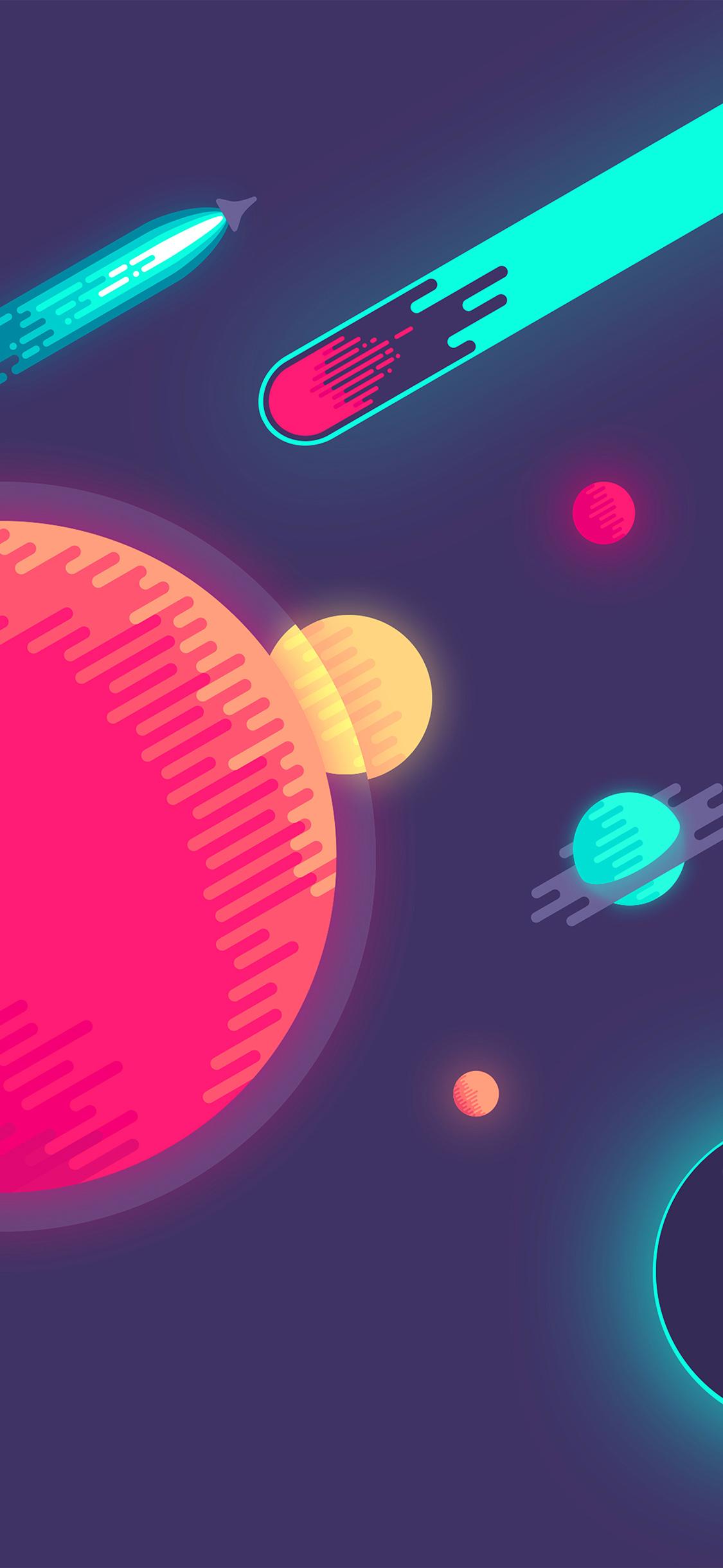 1125x2436 Space Minimal Art Illustration Wallpaper