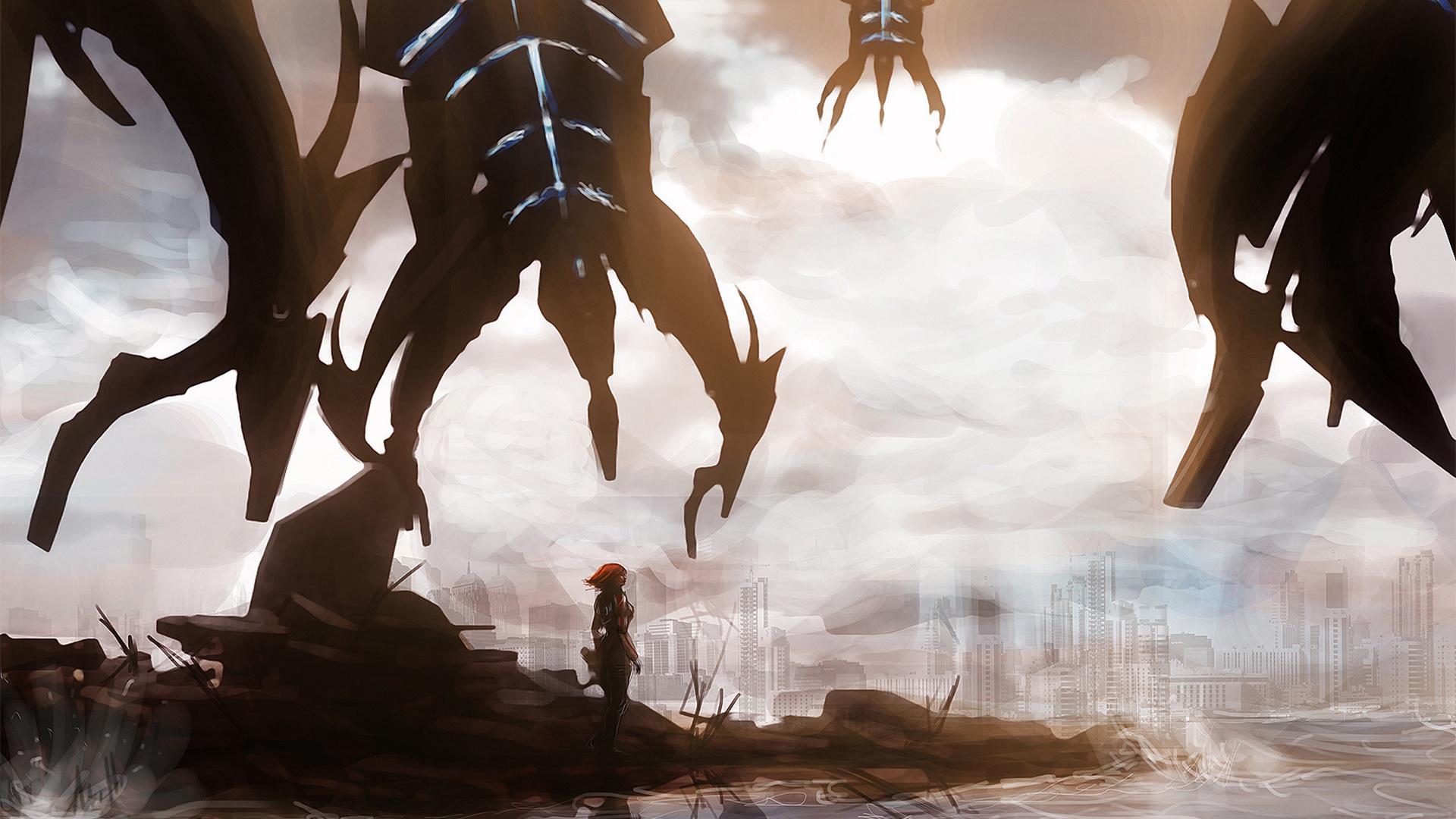 1920x1080 Image Fantasy Mass Effect shepard reaper Games Fanart 1920x1080
