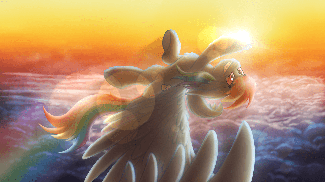 1280x720 Artist:shad0w Galaxy, Big Ears, Chest Fluff, Cloud, Female