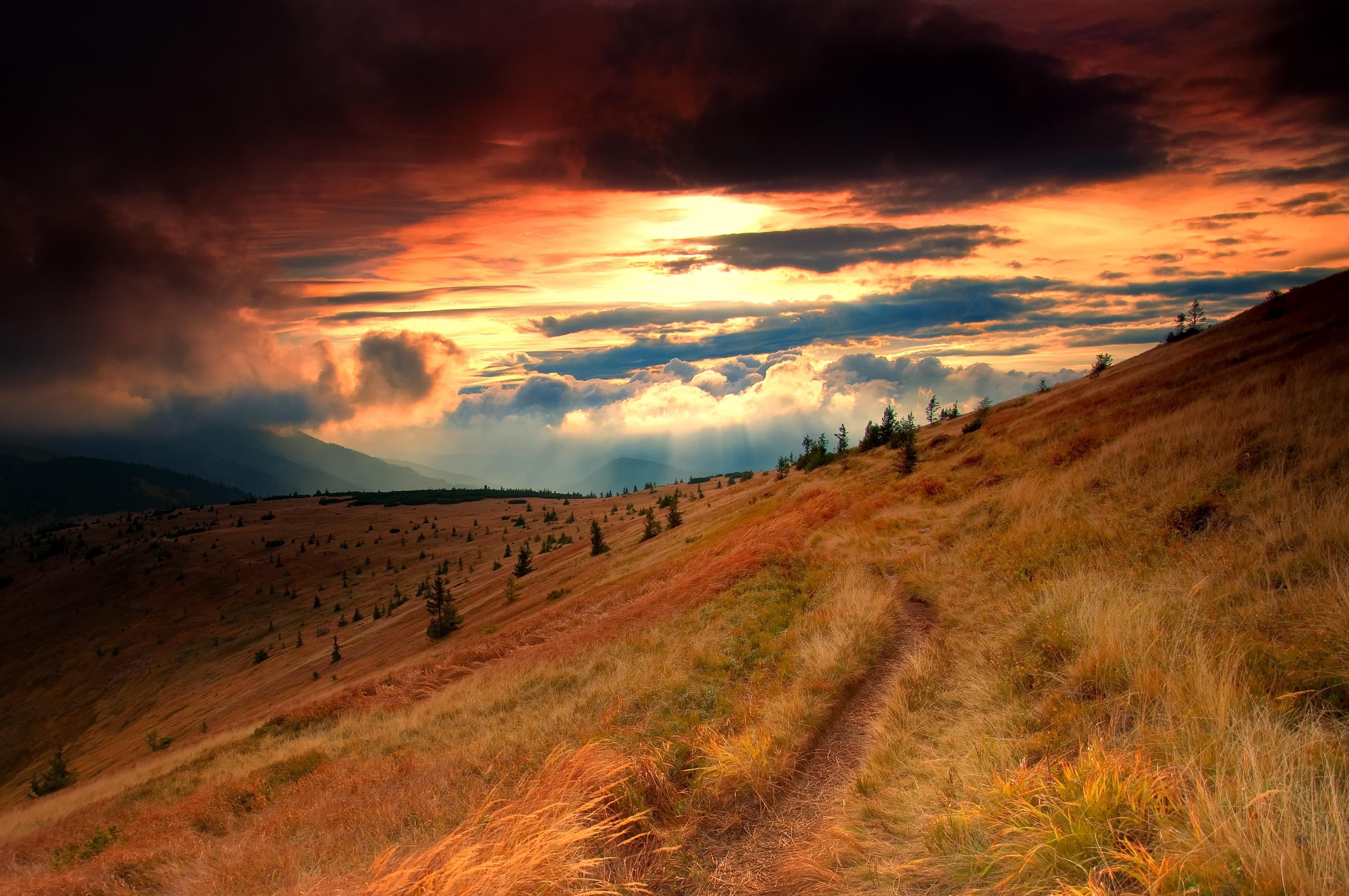 3681x2445 Autumn Sunsets Wallpaper Background