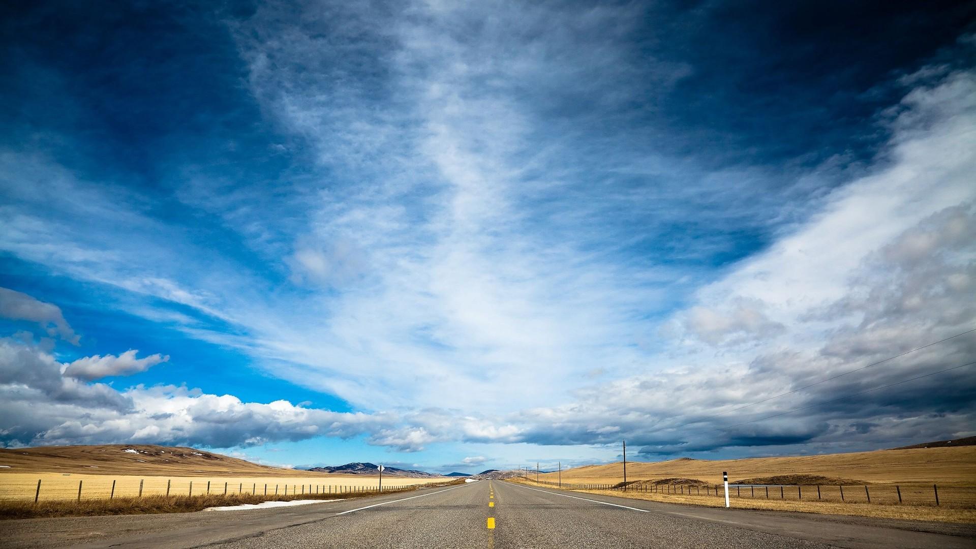 1920x1080 Wallpaper road, 4k, HD wallpaper, clouds, day, sky, dream, Nature
