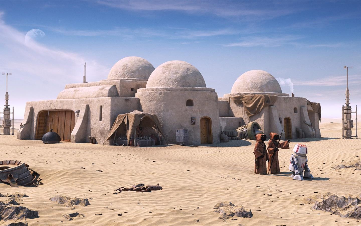1440x900 Wallpaper Star Wars, Tatooine, robot, desert 1920x1080 Full HD 2K Picture, Image