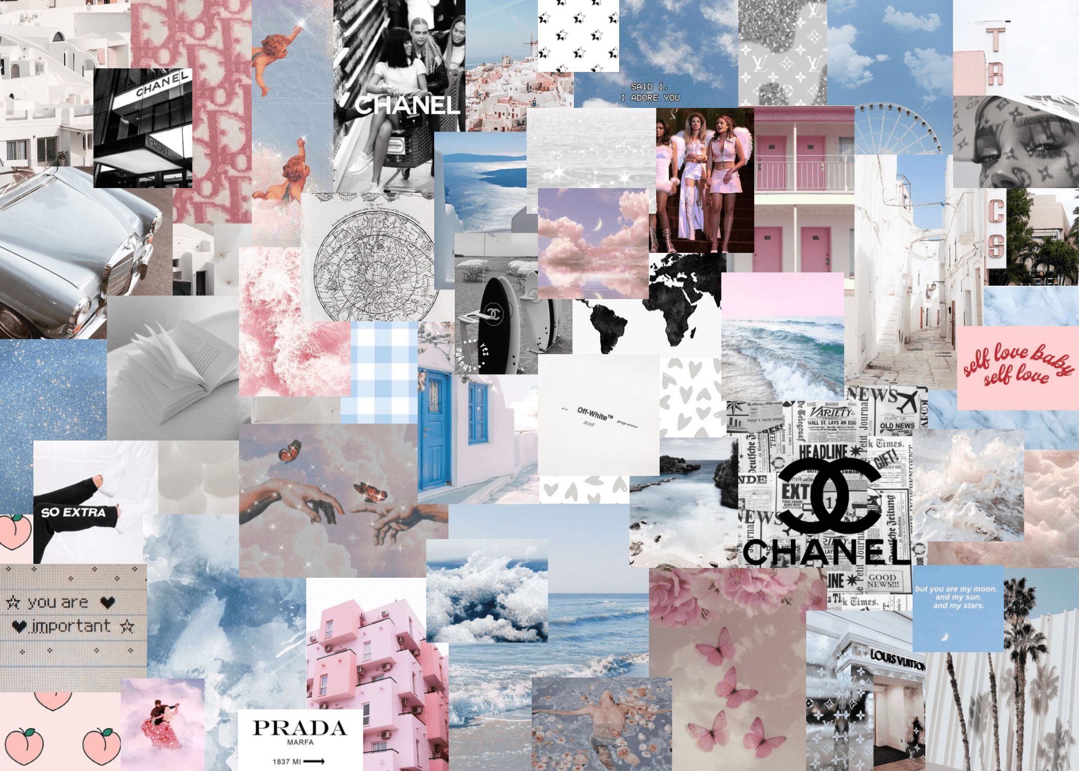 2100x1500 Aesthetic Blue And Pink PC Wallpaper