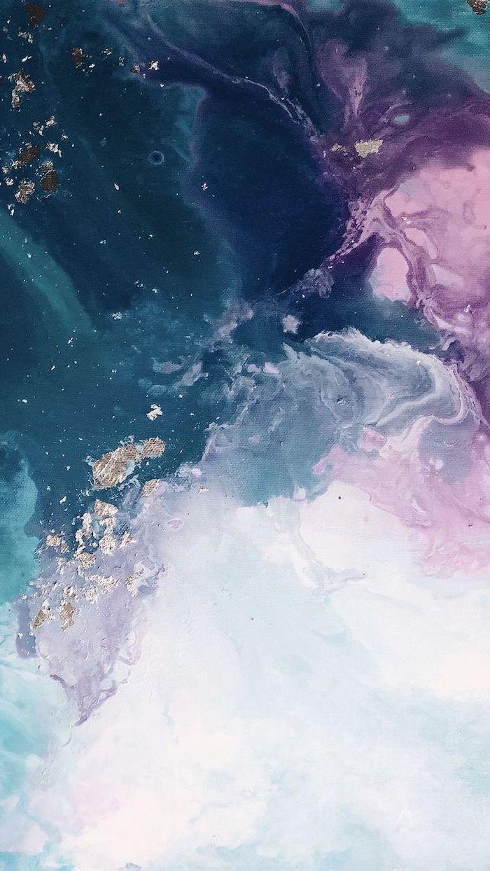700x1244 Pink Blue And White Marble Wallpaper