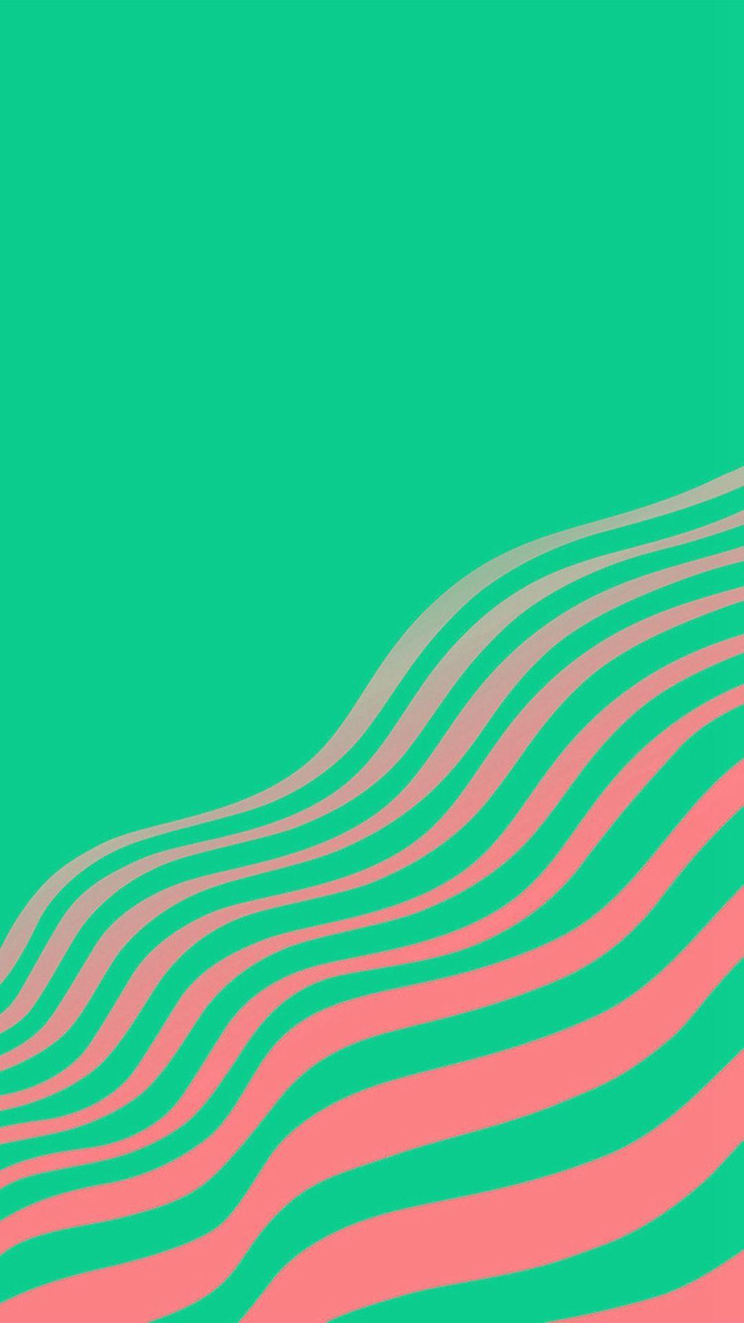 1080x1920 Line Simple Minimal Curve Pattern Green #iPhone #wallpaper