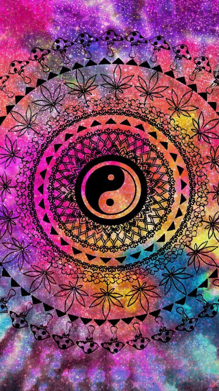 750x1334 Yin Yang Tie Dye Wallpaper