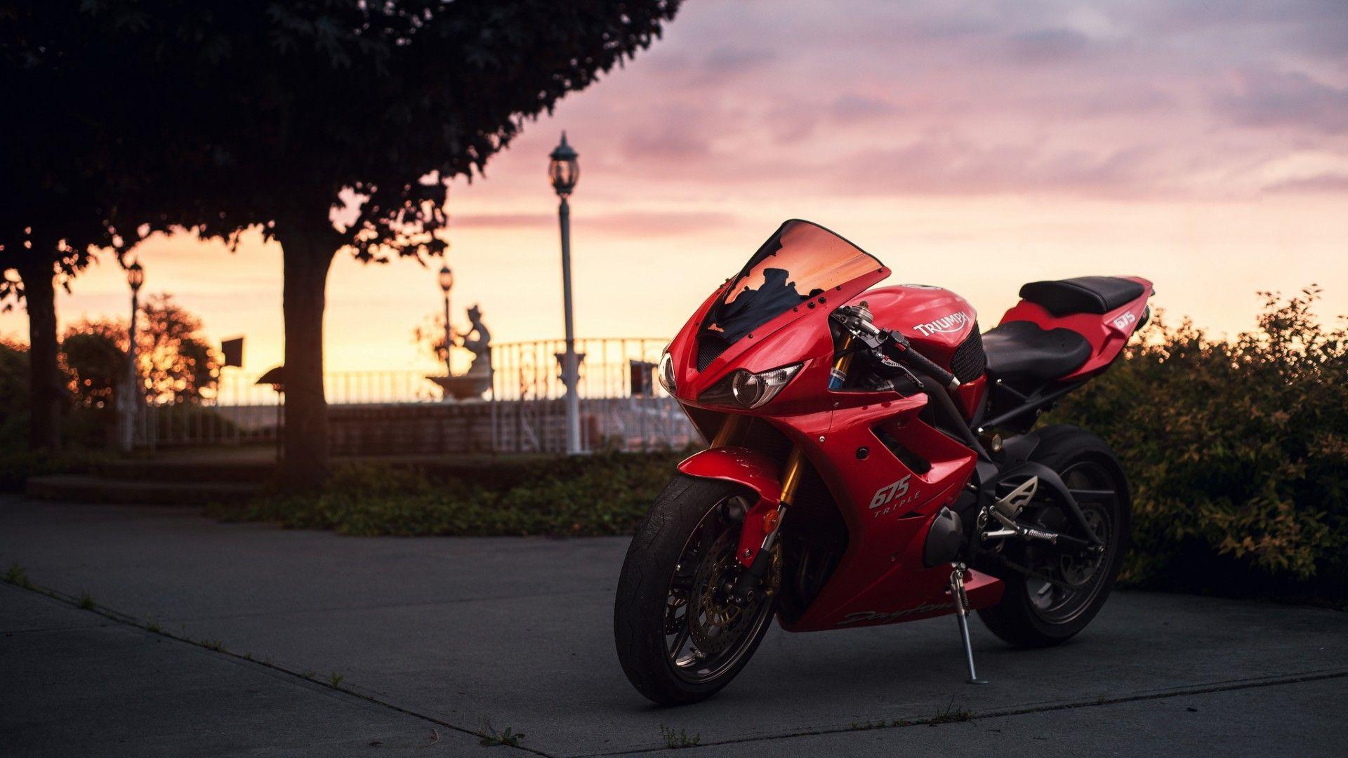 1920x1080 Sports Bike Red Triumph Daytona Wallpaper HD Wallpaper. Triumph daytona Red motorcycle, Sport motorcycle