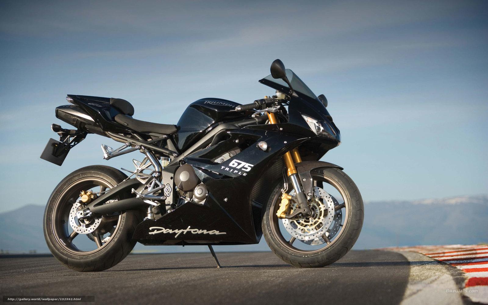 1600x1000 Download wallpaper Triumph, Urban Sport, Daytona Daytona 675 2008 free desktop wallpaper in the resolution 1920x1200