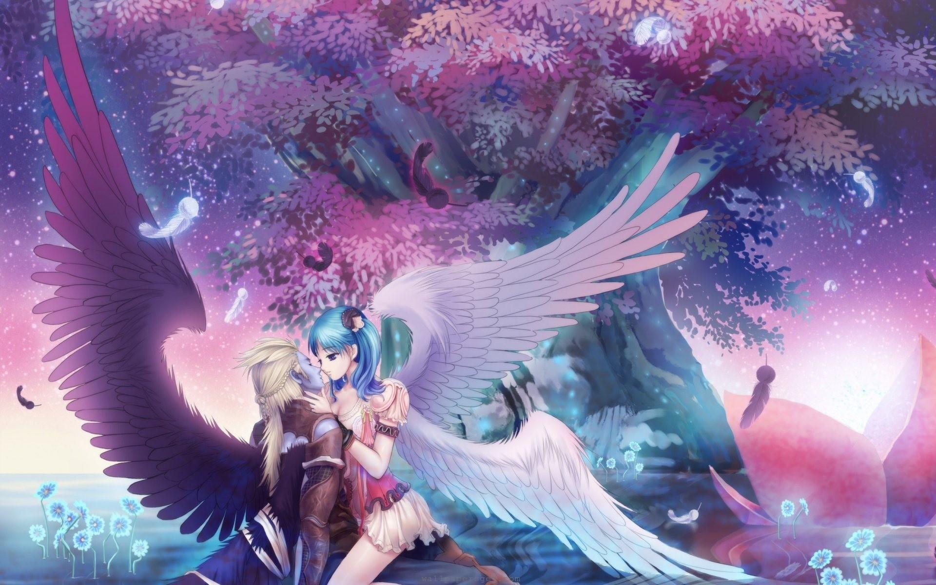 1920x1200 Love Angels Nexus Wallpaper. Anime fantasy, Angel wallpaper, Angels anime