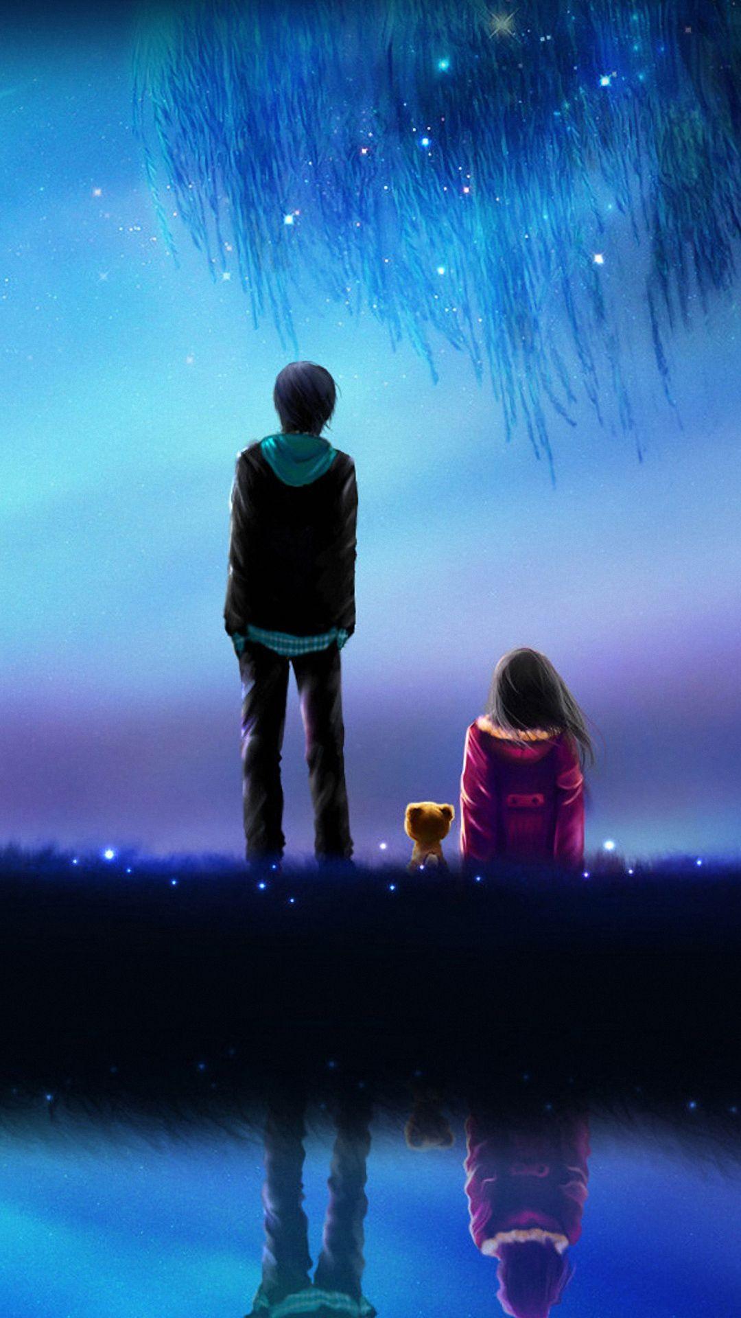 1080x1920 Cartoon Love HD Wallpaper