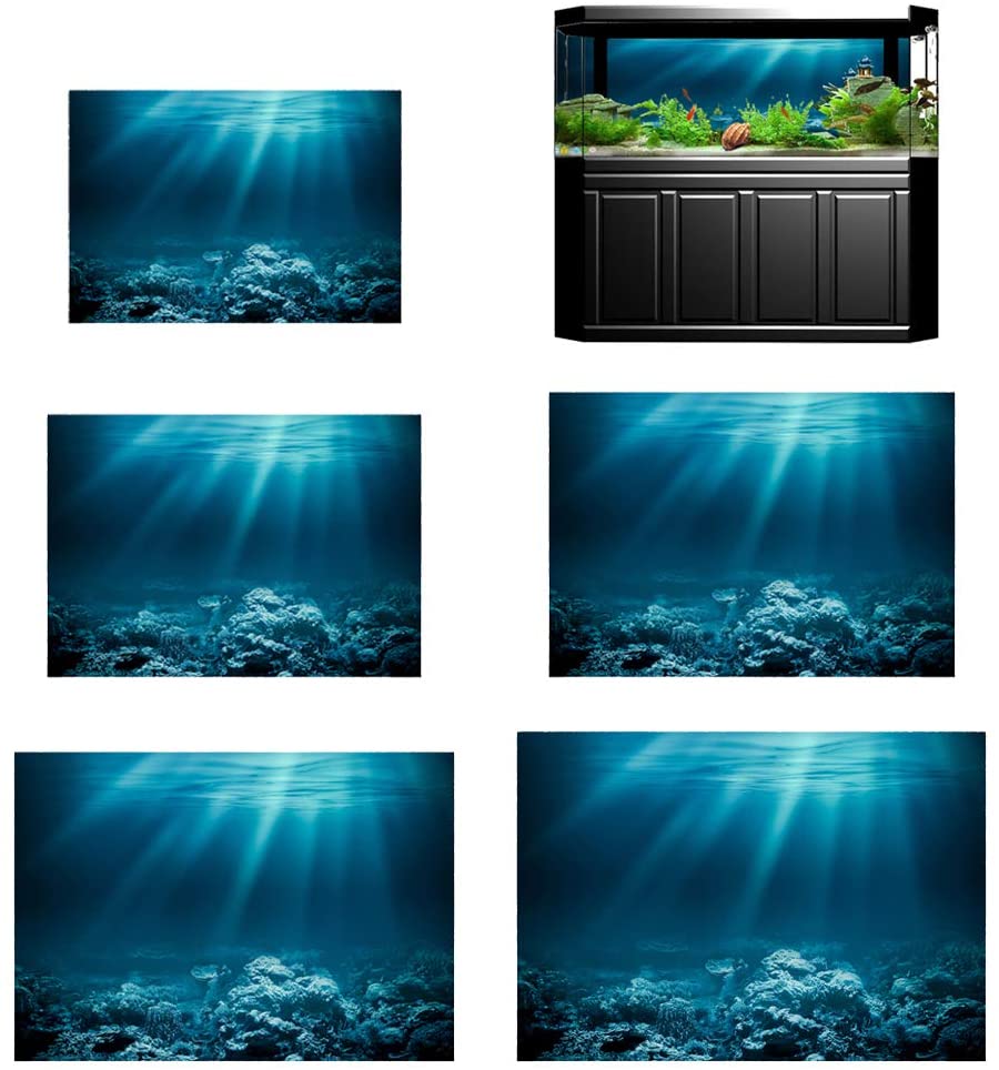 900x964 M Undersea World Single Sided Adhesive Aquarium Background Backdrop Fish Tank Reptile Terrarium Vivarium Wallpaper Decor Fish & Aquatic Pets Pet Supplies
