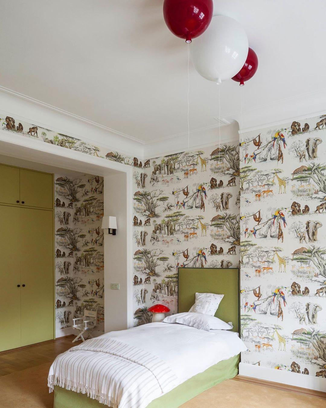 1080x1350 La Maison Pierre Frey on Instagram: ““Masai Mara” wallpaper at ! #pierrefrey #pierrefreywall. Classic bedroom, Room, Children bed room