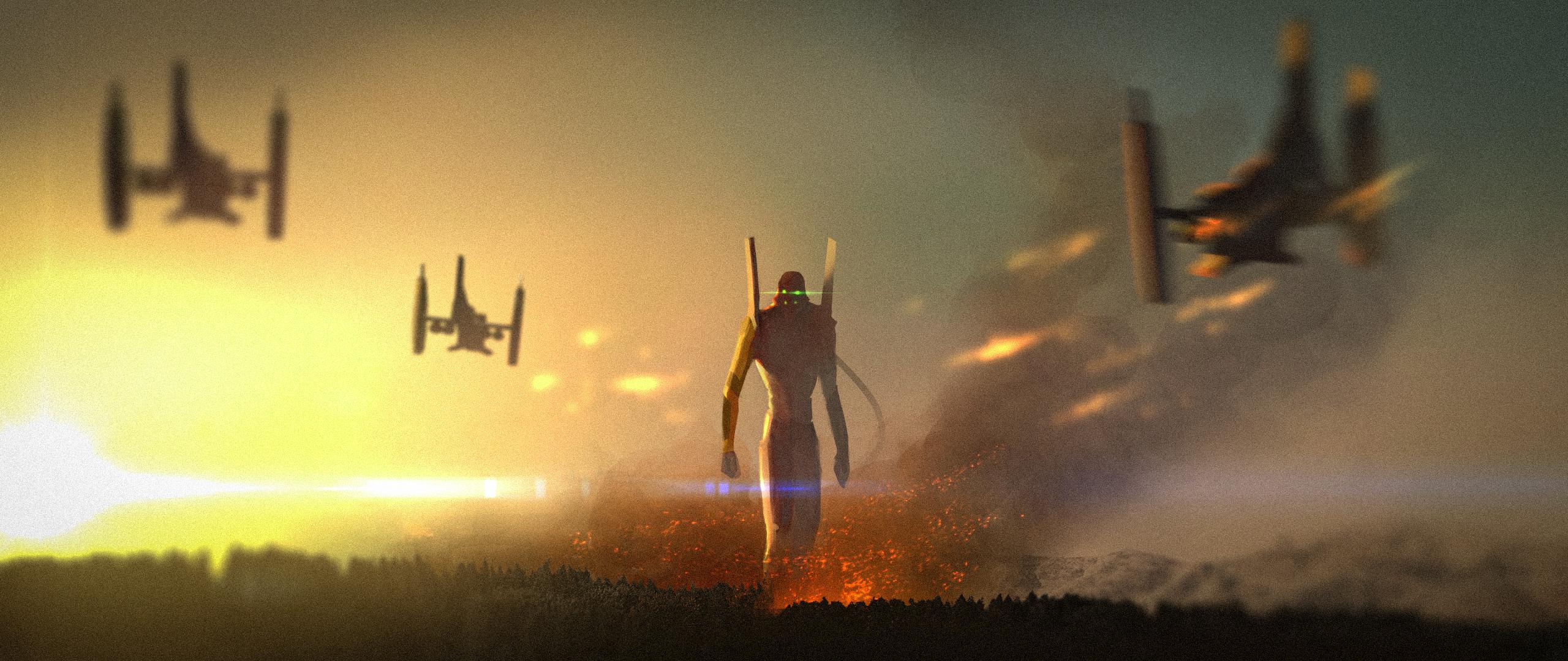 2560x1080 End Of Evangelion HD Wallpaper